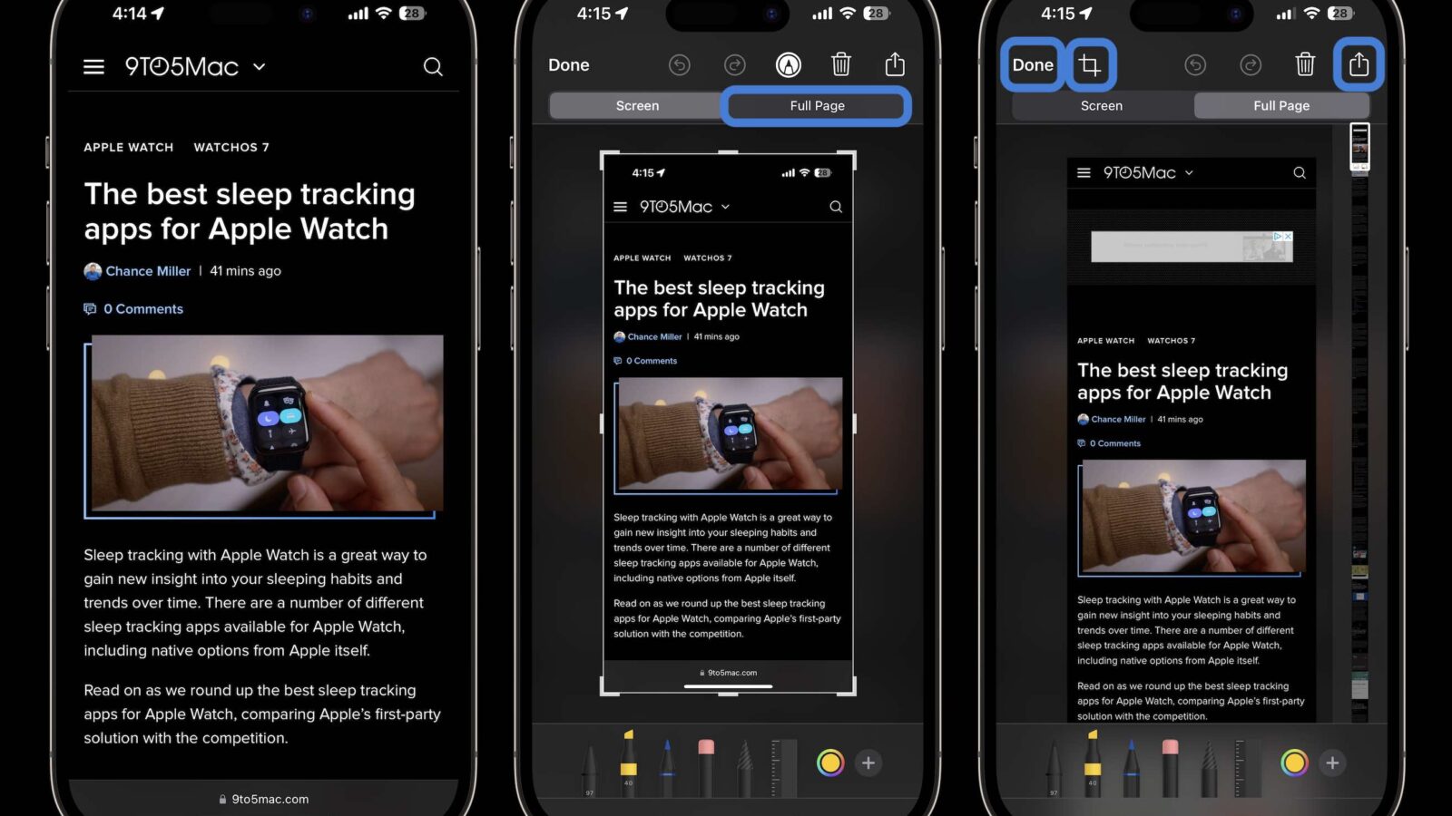 Scrolling Screenshot on iPhone